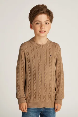 Tommy Hilfiger Boys Regular Fitessential Cable 100% Cotton Sweater