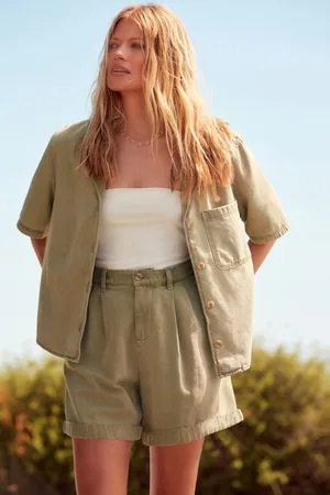 Next Womens Khaki 100% Cotton Canvas Shorts