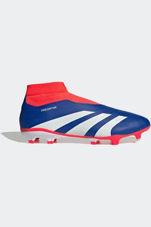 adidas Mens Blue/White Predator League Laceless Firm Ground Boots