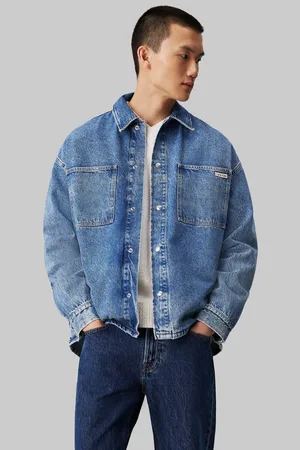 Calvin Klein Mens Oversized Linear Overshirt
