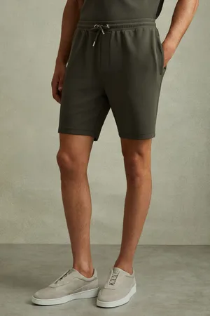 Reiss Mens Smoke Amarillo Textured Drawstring Shorts