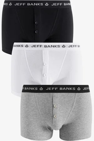 Jeff Banks Mens Cotton Button Fly Boxers 3 Pack