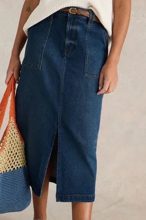 White Stuff Womens Maren Denim Midi Skirt