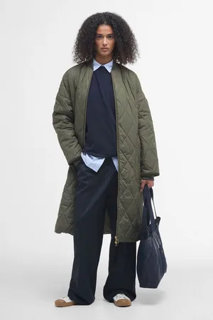 Barbour Womens Olive Rhea Longline Quilted Coat