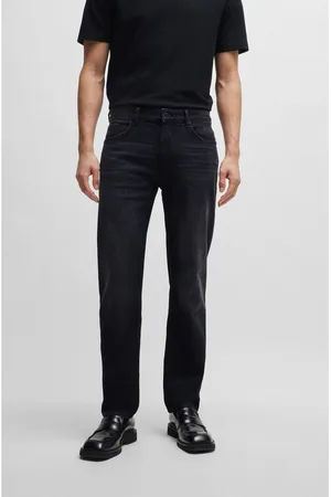 HUGO BOSS Mens Light Slim-Fit Italian Cashmere-Touch Denim Jeans