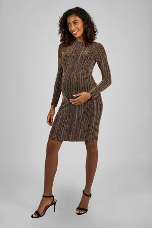 JoJo Maman Bébé Sparkle High Neck Maternity Mini Dress M