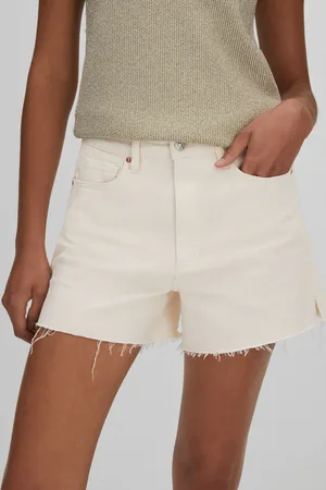 Paige Womens Raw Hem Denim Shorts