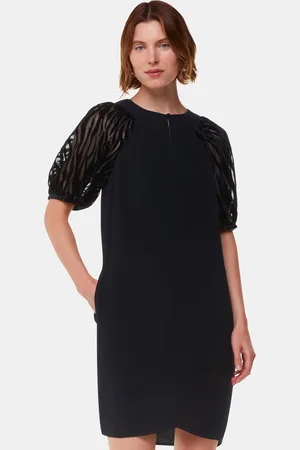 Whistles Womens Lucy Zebra Velvet Sleeve Dress