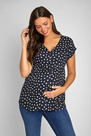 JoJo Maman Bébé Womens Navy Spot Maternity Blouse
