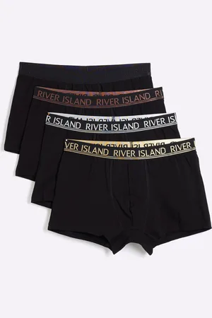 River Island Mens Double Tip Trunks 4 Pack