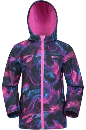 Mountain Warehouse Boys Exodus II Kids Printed Water Resistant Softshell Jacket