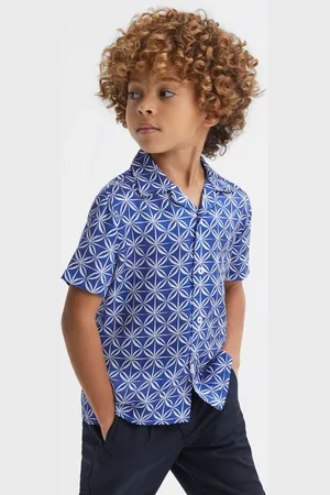 Reiss Boys Bright /White Tintipan 3-9 yrs Printed Cuban Collar Shirt