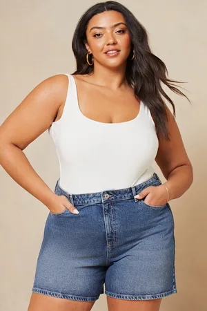 Lipsy London Womens Curve Denim Mom Shortss