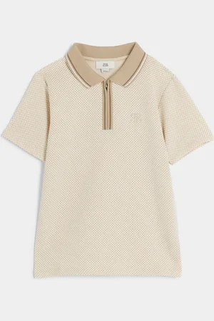 River Island Boys Boys Textured Half Zip Polo Shirt
