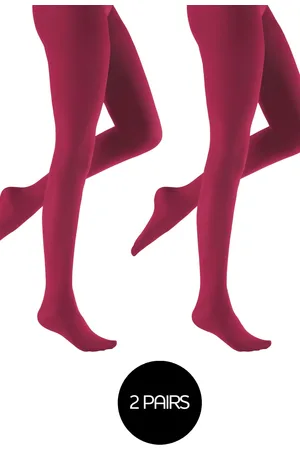 Pretty Polly Womens 2 Pack 60 Denier Opaques Coloured Tights