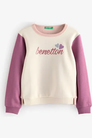 Benetton Girls Girls Glitter Logo Sweatshirt
