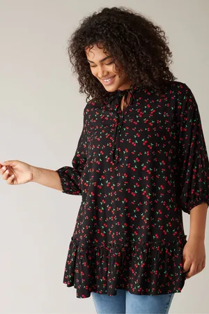 Evans Tie-Neck Frilled Hem Tunic AU 22-24