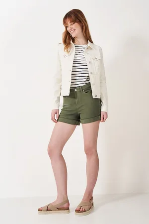 Crew Clothing Company Womens Crew Clothing Plain Cotton Fitted Turn Up Short