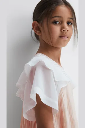 Reiss Girls Dina 9-14 yrs Pleated Metallic Dress