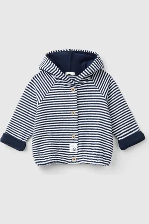 Benetton Girls Stripe Button Up Jacket
