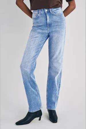 ONLY Womens Chrome Becca Extra High Waist Straight Leg Jeans With Comfort Stretch