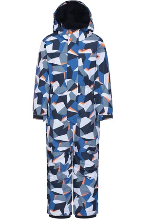 Mountain Warehouse Boys Dark Kids Cloud Printed Waterproof Fleece Lined Snowsuit