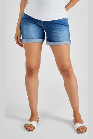 JoJo Maman Bébé Womens Light Wash Denim Maternity Shorts