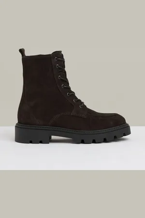 Reiss Chocolate Ellie Leather Lace-Up Boots AU 7 (EU 38)