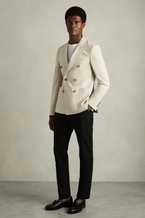 Reiss Mens Pitch Slim Fit Washed Cotton Blend Chinos