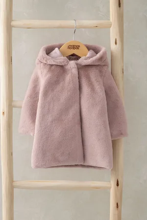 Mamas & Papas Girls Faux Fur Jacket