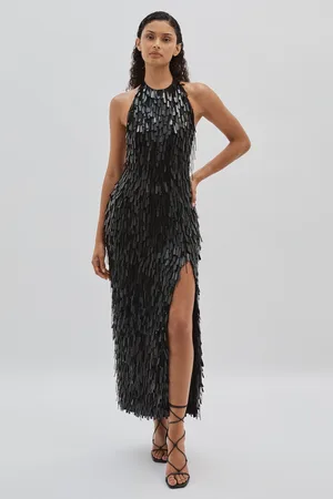 ilta Sequinned and Beaded Halter-Neck Dress AU 8