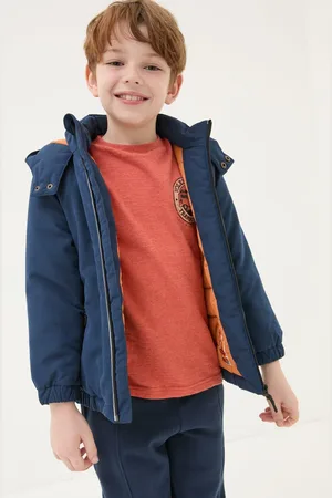 Fat Face Boys FatFace Archie Navy Hooded Padded Jacket