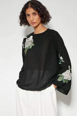 Monsoon Womens Ariah Floral Satin Blouse