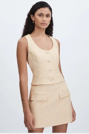 Anna Quan Chevron-Weave Button-Through Top AU 6