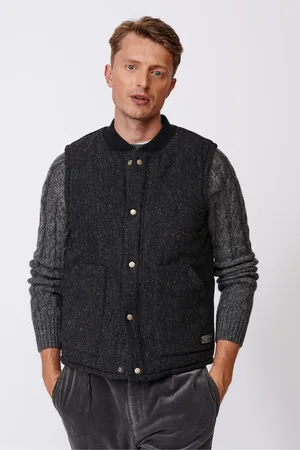 Aubin Sutton Wool Black Gilet L