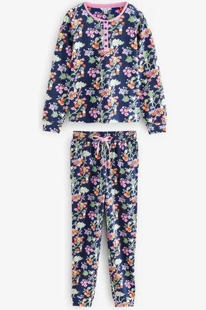 Cath Kidston Navy Botanical Miffy Henley 100% Cotton Pyjamas M Reg