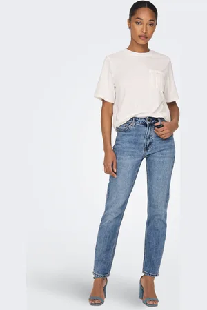 ONLY Womens High Waisted Straight Leg Veneda Jeans