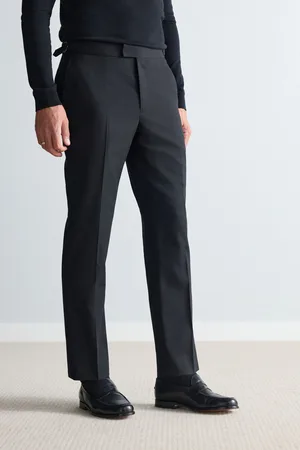 Next Mens Signature Textured Italian Wool Trousers