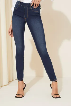 Friends Like These Womens Indigo Elasticated Waist Ankle Length Jeggings
