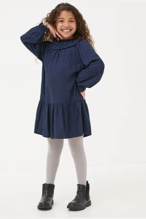 Fat Face Girls FatFace Navy Mika Jacquard Dress