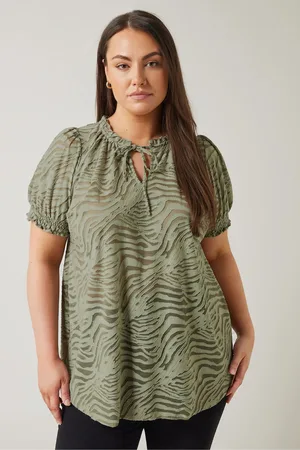 Evans Burnout Tie Neck Blouse AU 16