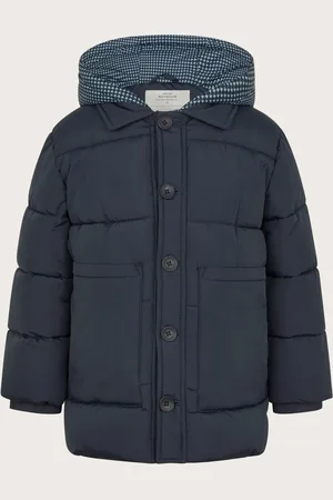 Monsoon Boys Houndstooth Hood Puffer Coat