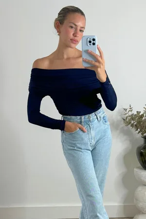 Style Cheat Womens Tatiana Off Shoulder Long Sleeve Top