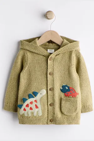 Next Boys Dinosaur Baby 100% Cotton Knitted Cardigan (0mths-2yrs)