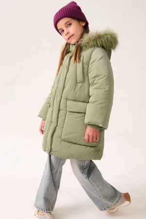 Next Girls Shower Resistant Faux Fur Trim Padded Coat (3-16yrs)