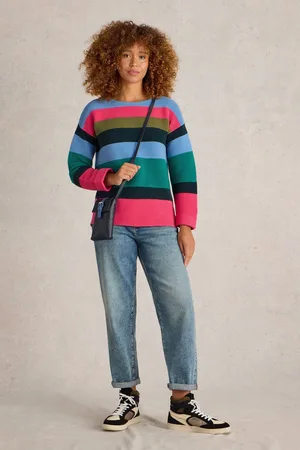White Stuff Womens Jana Stripe 100% Organic Cotton Jumper