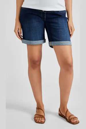 JoJo Maman Bébé Womens Indigo Denim Maternity Shorts