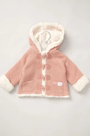 Rock-a-bye Baby Boutique Boys 100% Cotton True Knit Cardigan with Sherpa Lining