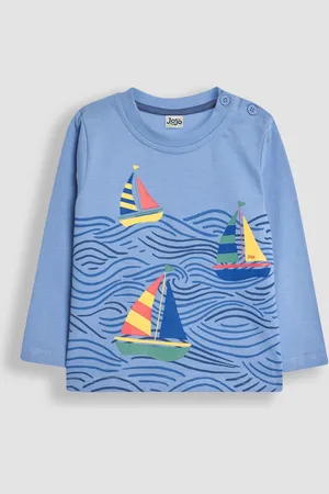 JoJo Maman Bébé Boys Sailboat Printed Top