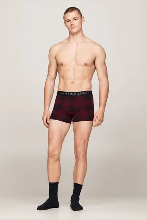 Tommy Hilfiger Mens Print Trunks With Gold Waistband & Socks